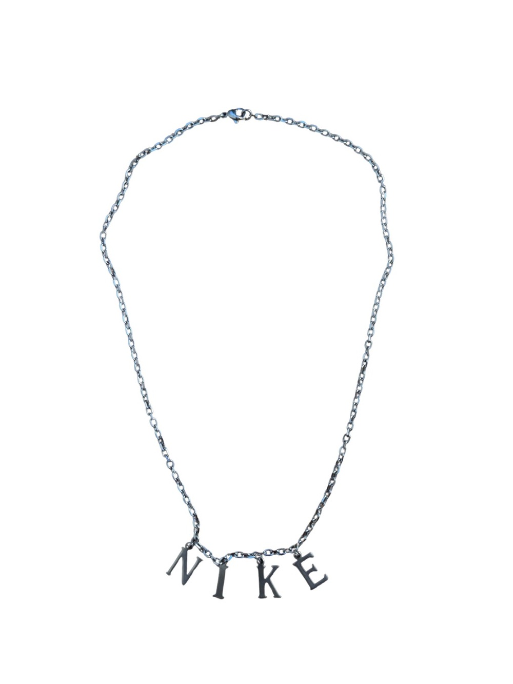 Nike Silver Letter Charm Necklace